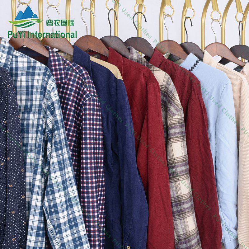 winter men shirt ladies plaid coat second hand branded clothing bales used clothes men shirt us