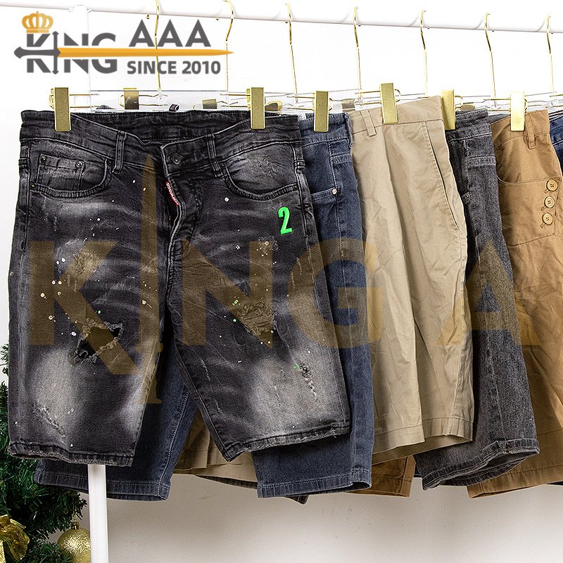 Fashion Multiple Pocket Denim Swear Mens Shorts Pants Summer Loose Straight Large Pocke Second Hand Clothes Draw String Pants