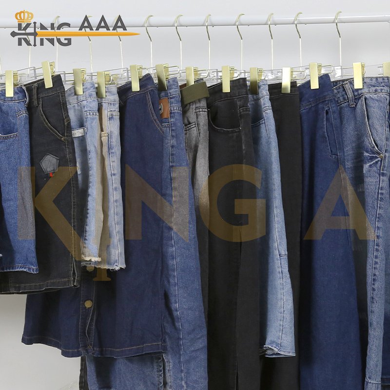 Puyi Used clothes ready to ship Denim girls skirt second hand clothes in bulk