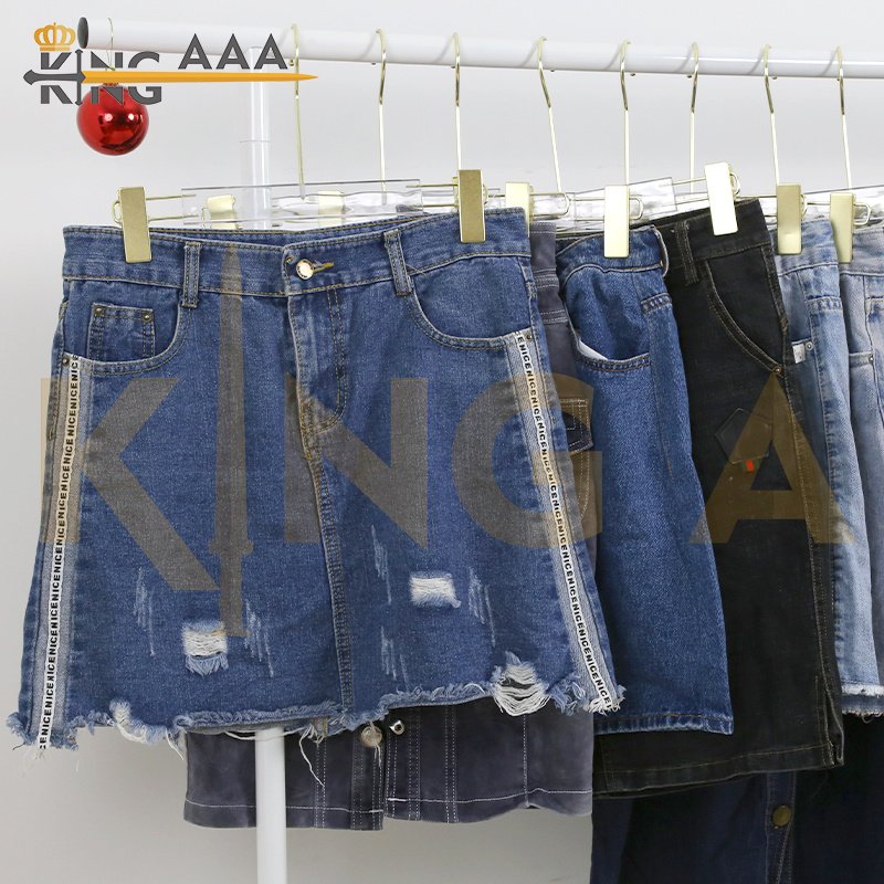 Puyi Used clothes ready to ship Denim girls skirt second hand clothes in bulk