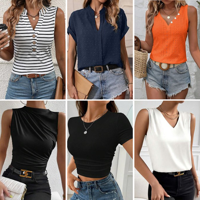 Women's top 2024 slim fit top printed clothing women's clothing mix and match styles randomly shipped