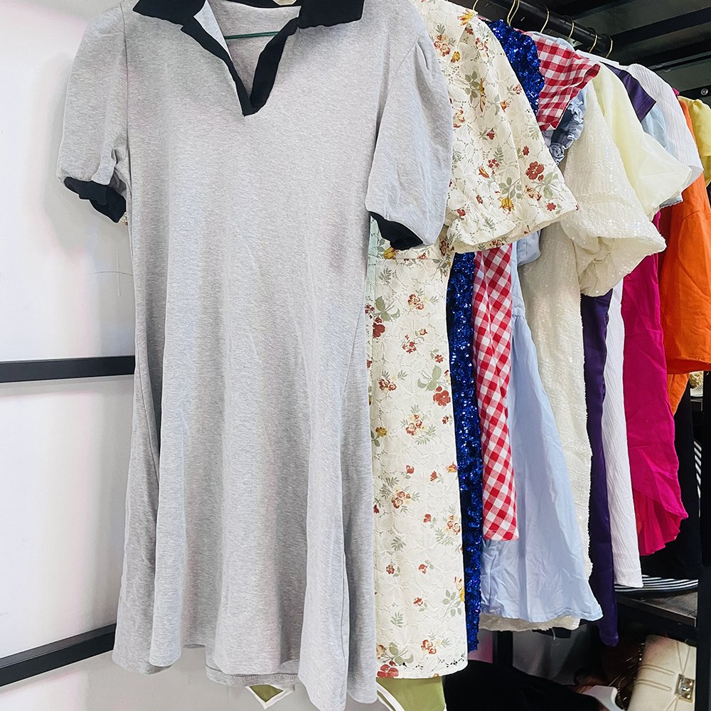 Summer ladies used cotton dress mix bales second hand women and girls fashion dresses wholesale for ladies stock