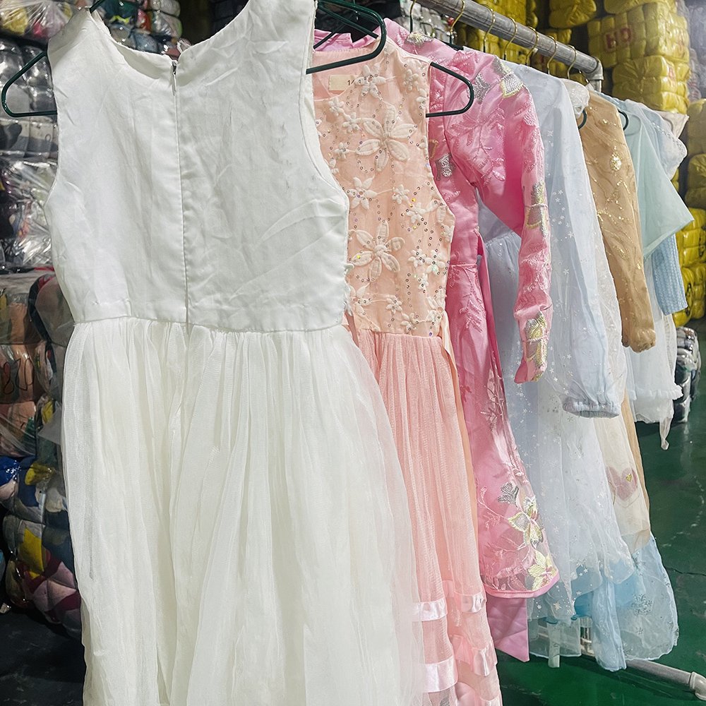 Used Children's Clothing Summer Fashion Girls Dress Factory Wholesale Second Hand Girls Princess Dresses Cheap girls clothing