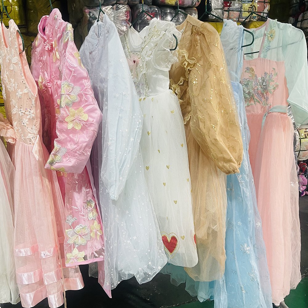 Used Children's Clothing Summer Fashion Girls Dress Factory Wholesale Second Hand Girls Princess Dresses Cheap girls clothing