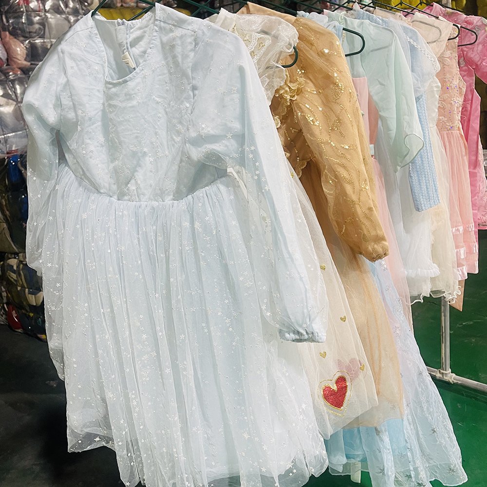 Used Children's Clothing Summer Fashion Girls Dress Factory Wholesale Second Hand Girls Princess Dresses Cheap girls clothing
