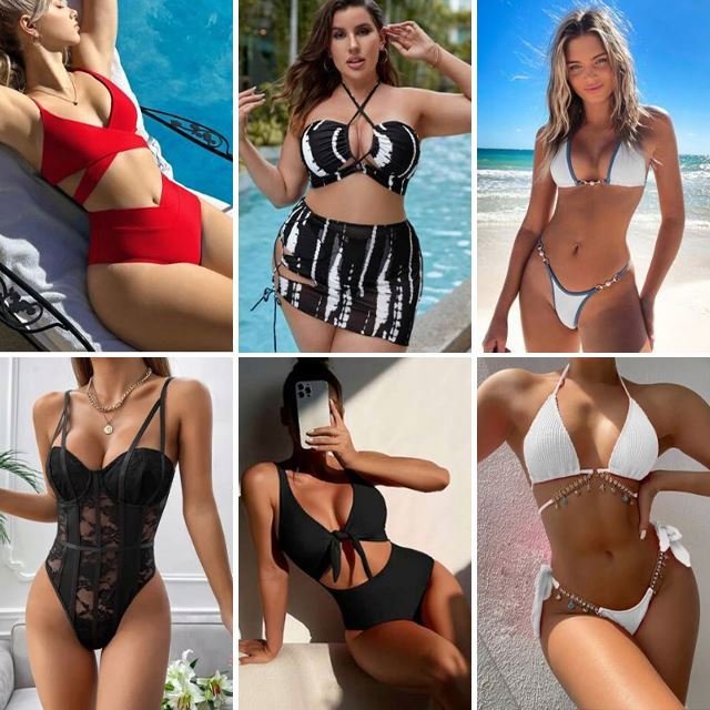 2024 Women's Sexy Fashion Bikini Set Women's Used One Piece Bikini Swimwear Clearance Wholesale