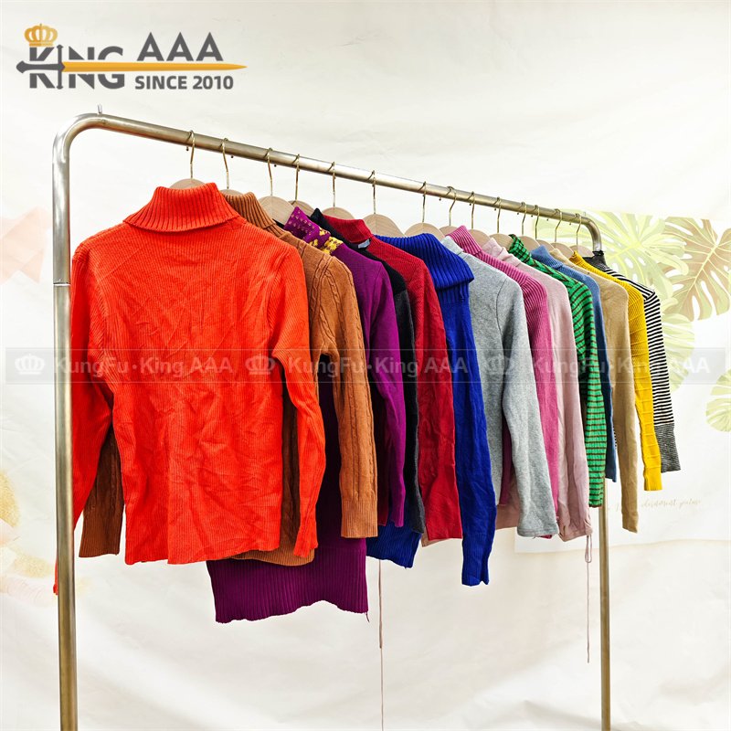 knitted sweater turtleneck used clothing lots ropa usada de vestir de mujer second hand clothes bales container of used clothes