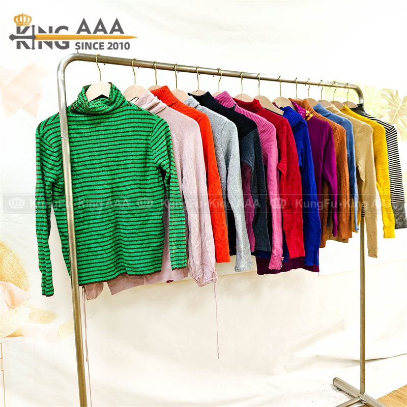 knitted sweater turtleneck used clothing lots ropa usada de vestir de mujer second hand clothes bales container of used clothes