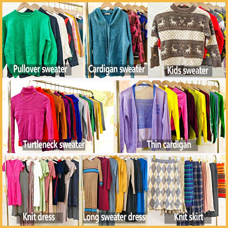 knitted sweater turtleneck used clothing lots ropa usada de vestir de mujer second hand clothes bales container of used clothes