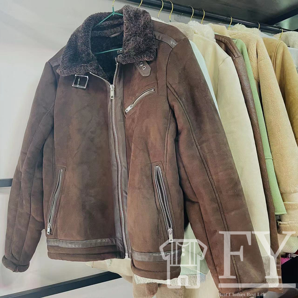FengYang Used Clothes Winter Coat with Fleece Jacket Clothes Bales for Women Children Adult Men Sort A Factory Outlet