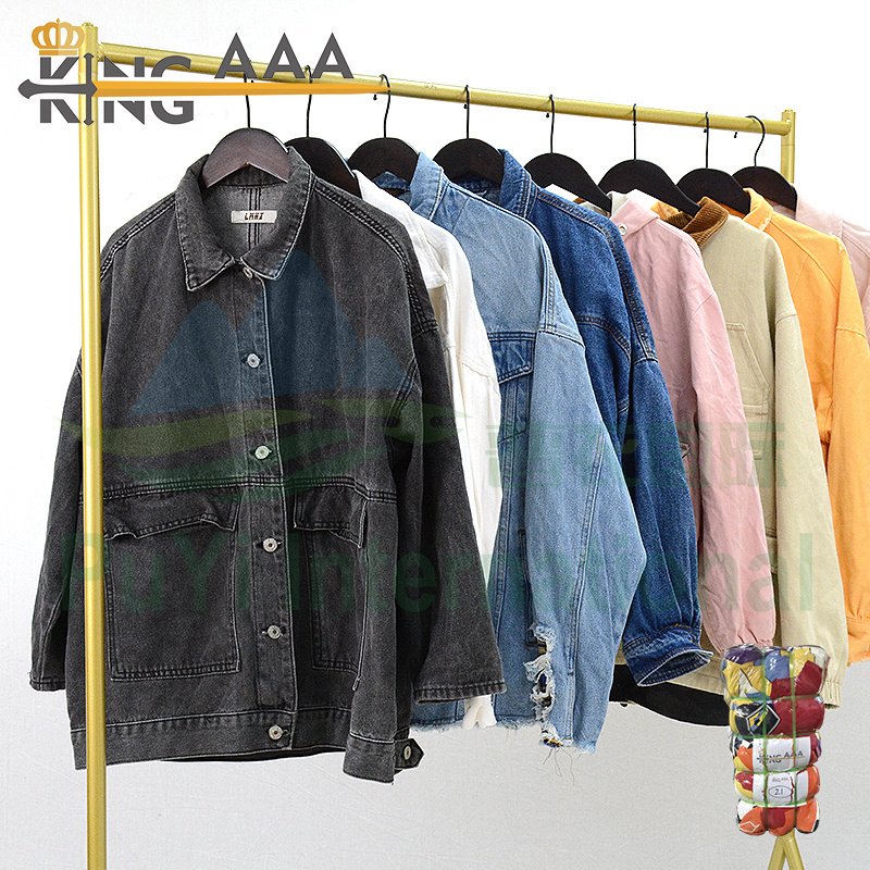 Summer fashion long sleeve overall jeans women used clothes 45kg denim KingAAA Second Hand Clothes