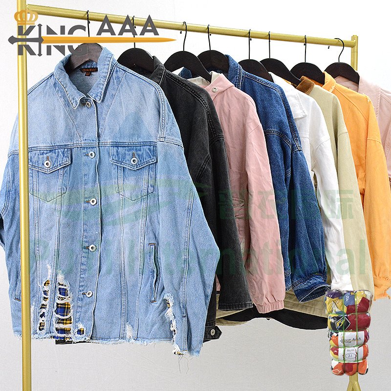 Summer fashion long sleeve overall jeans women used clothes 45kg denim KingAAA Second Hand Clothes