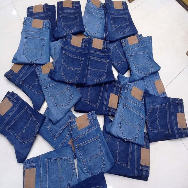 SY 2024 Brand New label Stock Pants Men's Boys Jeans Ultra low price stock brand denim jeans Skinny straight leg jeans