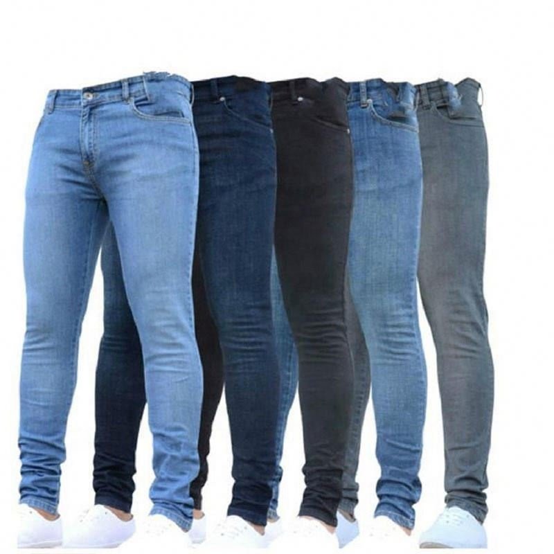 SY 2024 Brand New label Stock Pants Men's Boys Jeans Ultra low price stock brand denim jeans Skinny straight leg jeans