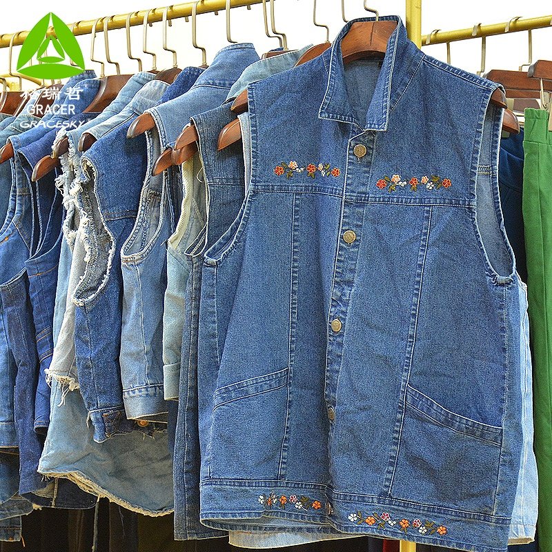 Gracer brand Used Jean Jacket suppliers for second hand clothing used clothes