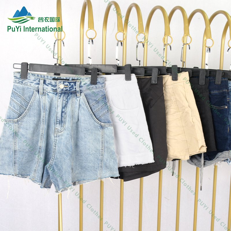 vintage summer lady hot pants used clothes bales denim short second hand girls clothes women