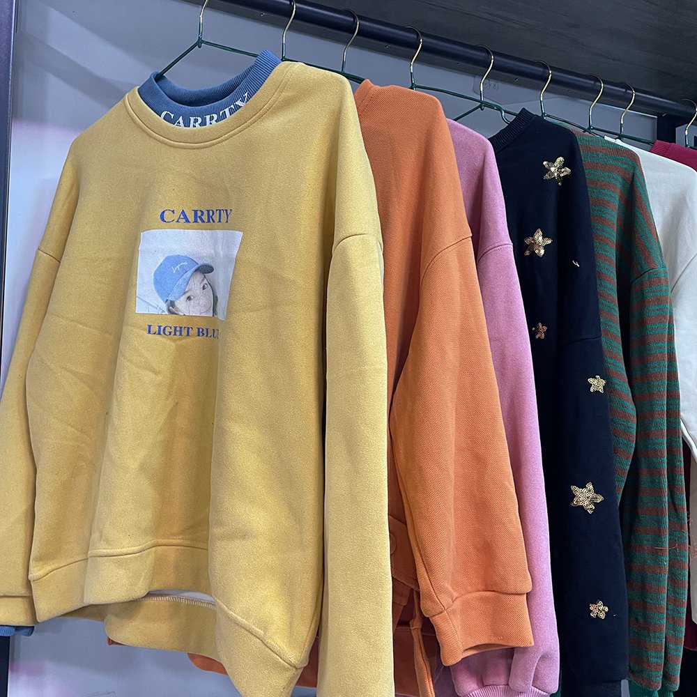Wholesale of used winter clothing round neck hoodies for men bulk mixed clothing bales for second-hand winter clothing