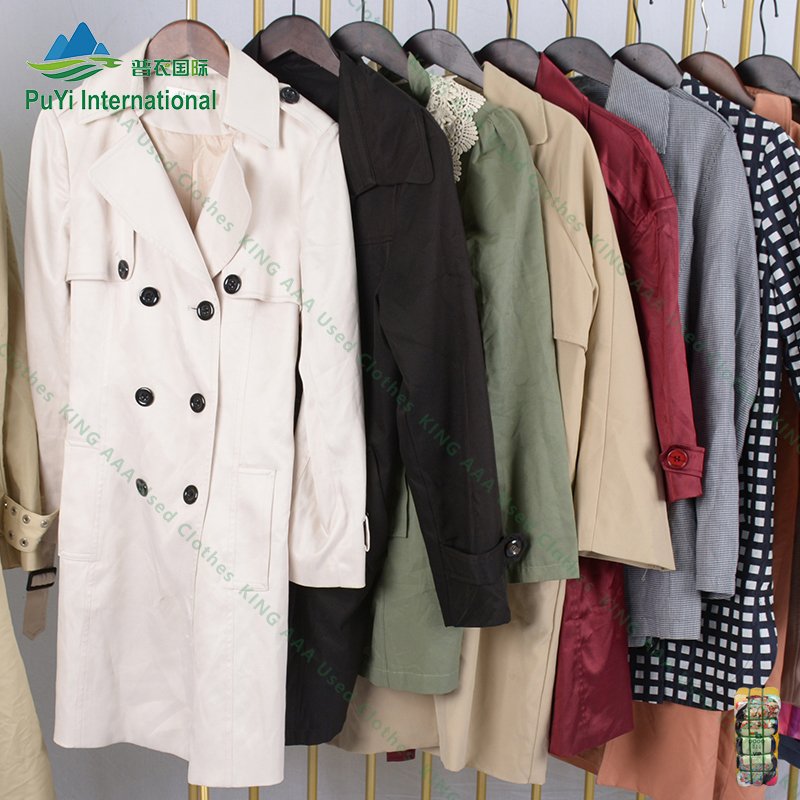 Winter fashion overcoat trench coats second hand clothing women's windbreaker used clothes