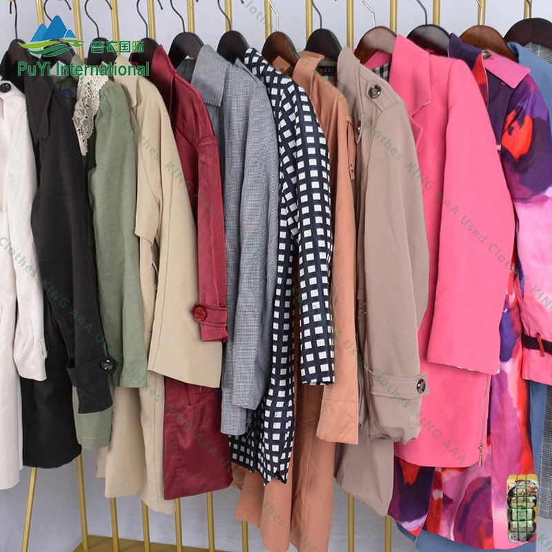 Winter fashion overcoat trench coats second hand clothing women's windbreaker used clothes