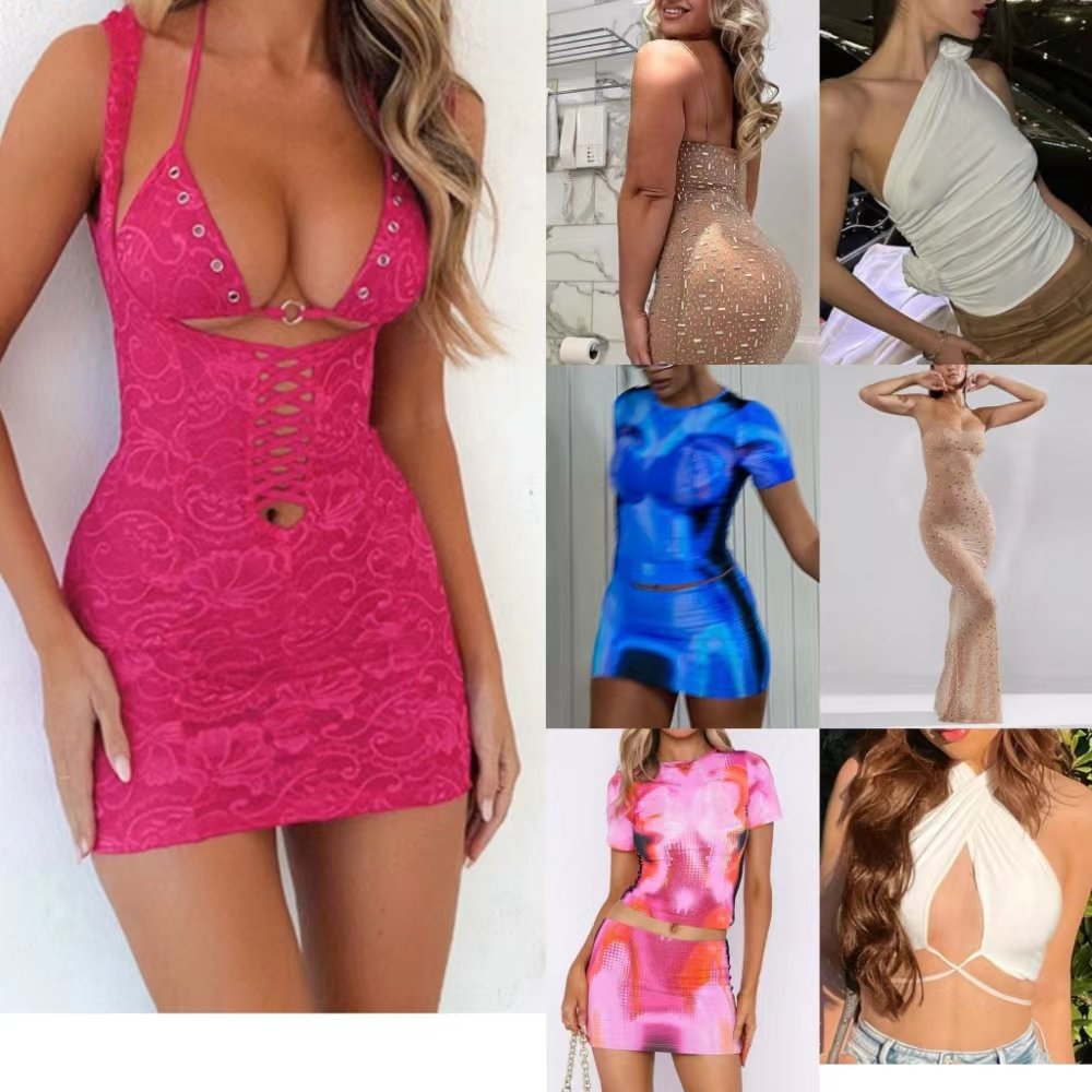 2024 new arrivals women sexy deep v neck backless sleeveless high slits wide slip strap formal evening gown dress for women