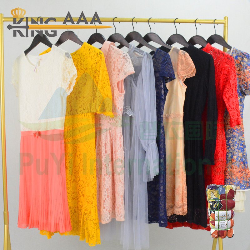 Backless hot girl dress used clothes korea good stock clothing in bales 100kg