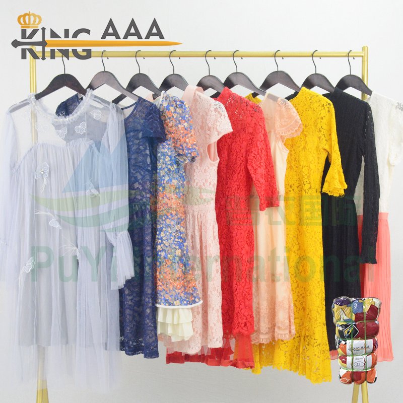 Backless hot girl dress used clothes korea good stock clothing in bales 100kg