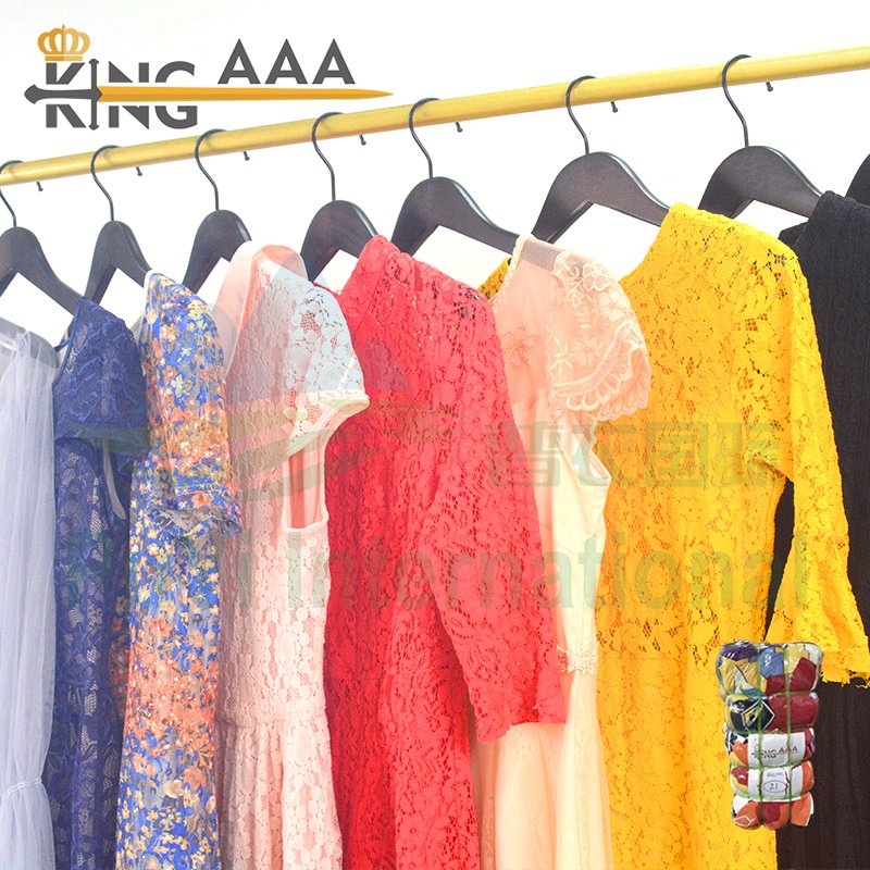 Backless hot girl dress used clothes korea good stock clothing in bales 100kg