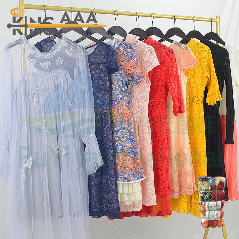 Backless hot girl dress used clothes korea good stock clothing in bales 100kg
