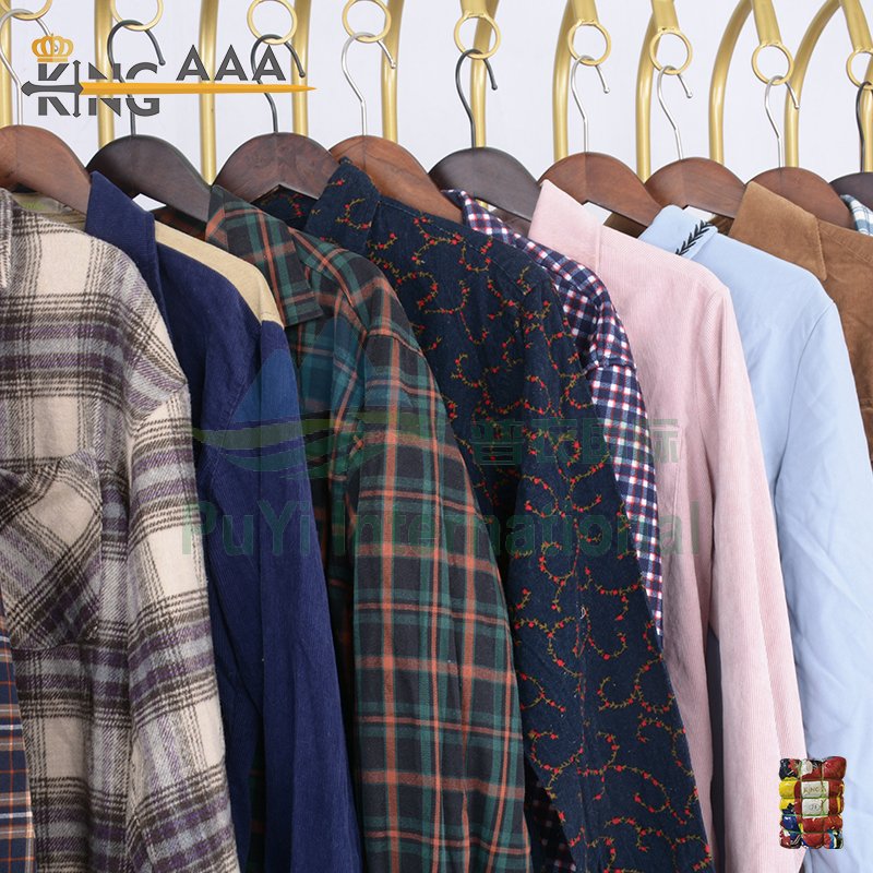 Winter shirt casual men used clothes branded long shirts second hand clothes