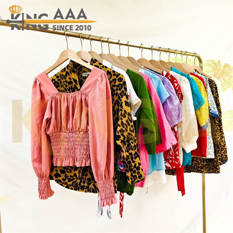 Wholesale Women Blouse Second Hand Clothes Ladies Shirt Tops Short Sleeve Office Used Clothes Clothing Ukay Ukay Bales