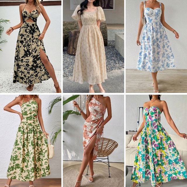 Wholesale used clothing women's casual and sexy V-neck dresses mixed shipment inventory clearance