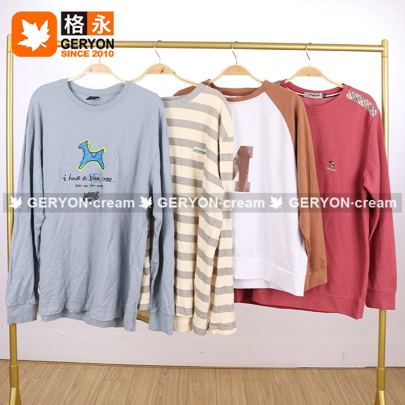 GERYON vintage Heavyweight Long Sleeve T-shirt Bales Used T-shirt Men Used Men T Shirt In Bale Mens Tshirt Bale Ukay Branded