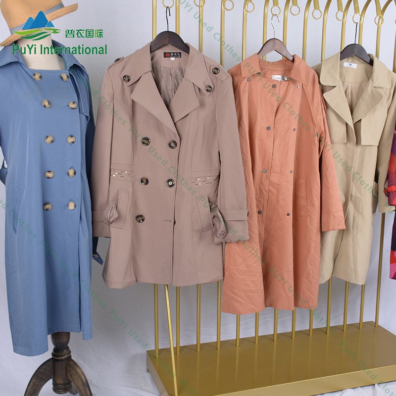 classic work trench coats overcoat jacket second hand clothes europe used coat and jacket clothing premium vintage
