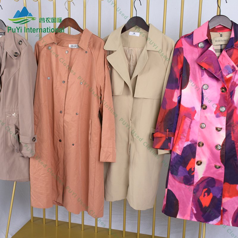 classic work trench coats overcoat jacket second hand clothes europe used coat and jacket clothing premium vintage