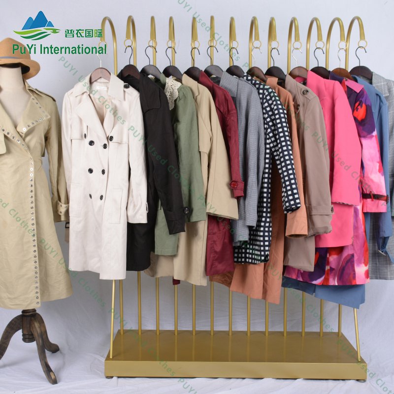 classic work trench coats overcoat jacket second hand clothes europe used coat and jacket clothing premium vintage