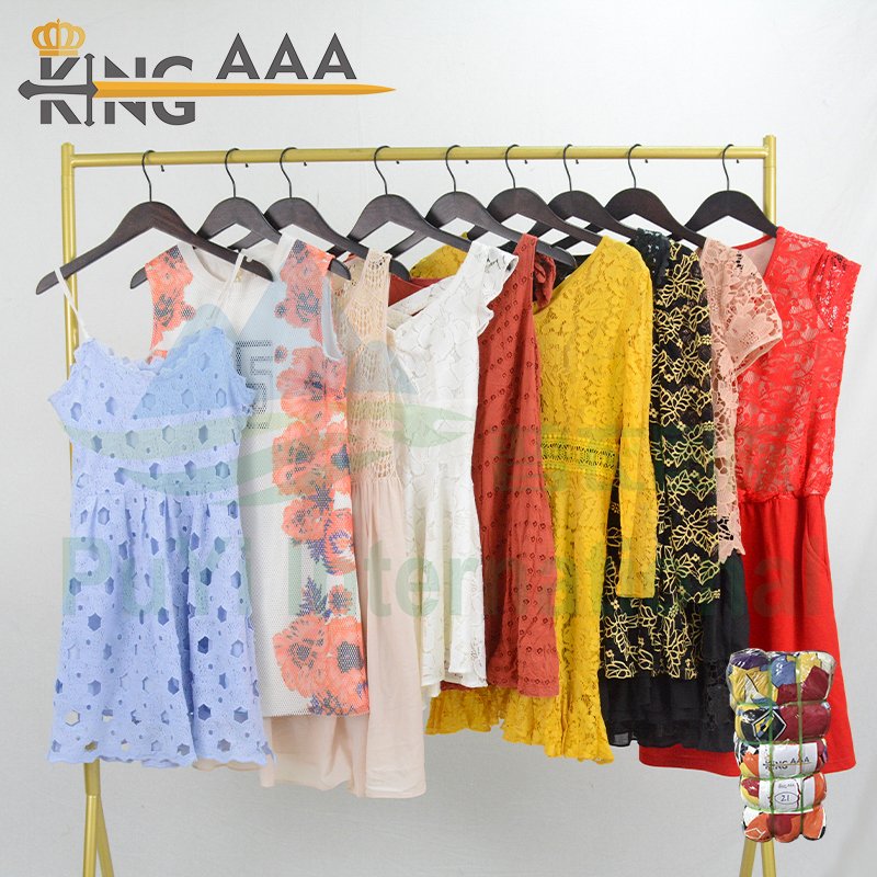 Made in korea dress women used clothes summer dress with knit second hand clothing