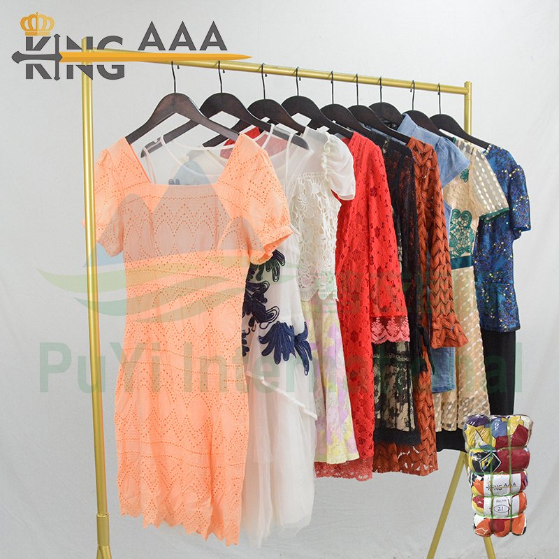 Made in korea dress women used clothes summer dress with knit second hand clothing