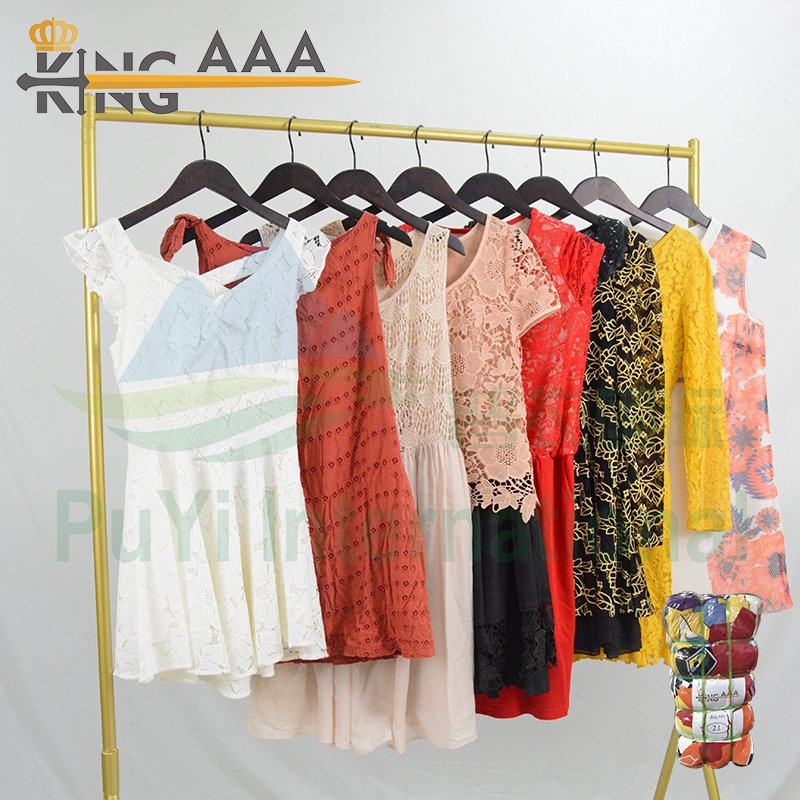 Made in korea dress women used clothes summer dress with knit second hand clothing