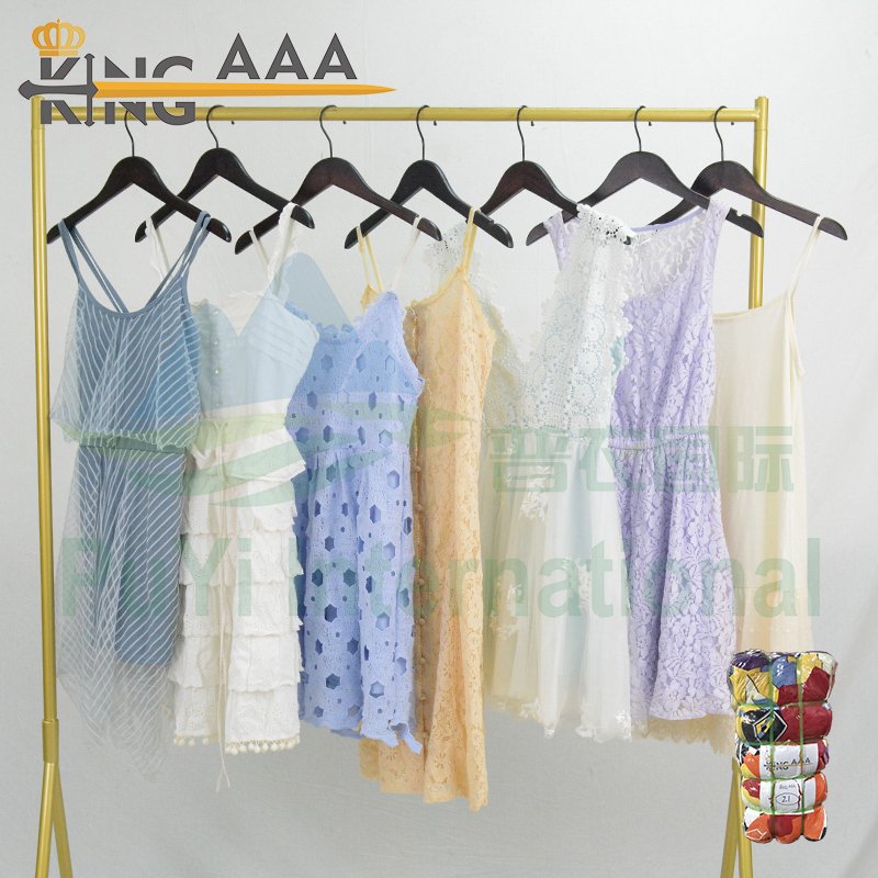 Made in korea dress women used clothes summer dress with knit second hand clothing