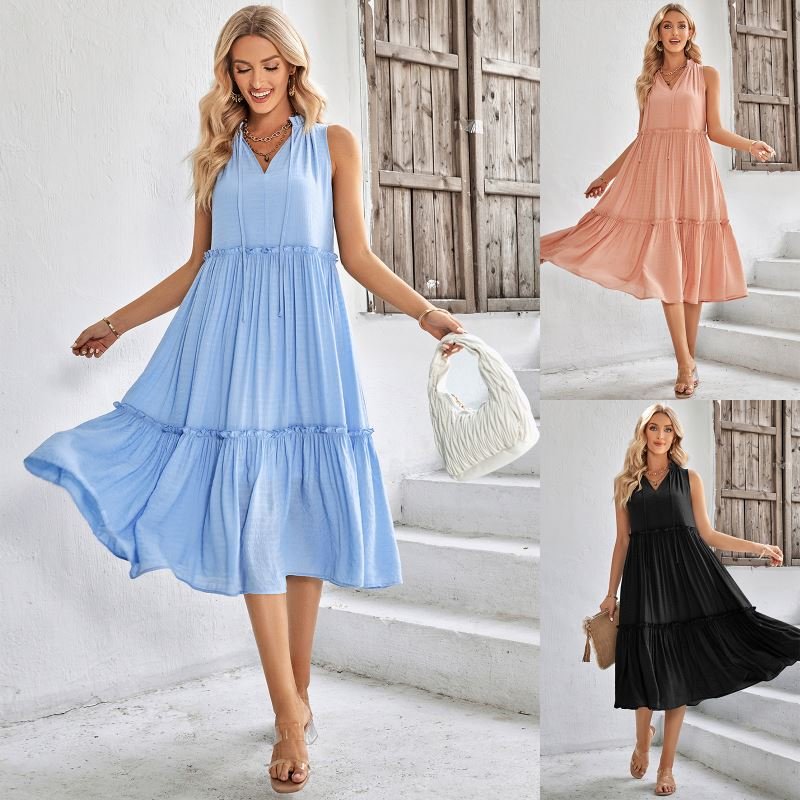 2021 summer new fashion women's gauze chiffon dress women's dress second-hand clothes