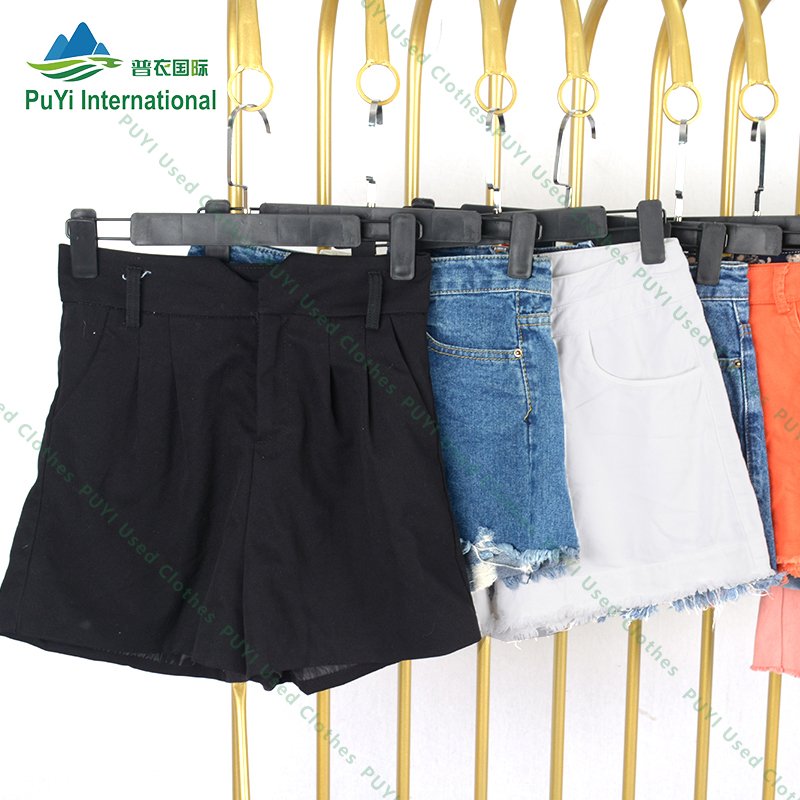 denim cotton mixed ladies short jeans pants second hand clothing women denim shorts used clothes for girls bales