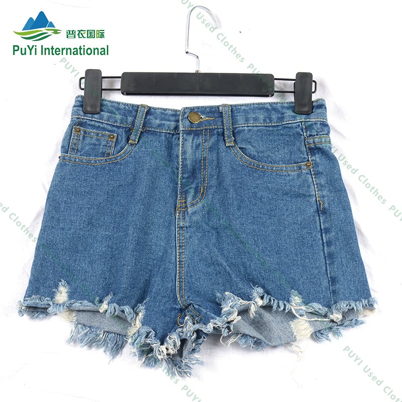 denim cotton mixed ladies short jeans pants second hand clothing women denim shorts used clothes for girls bales
