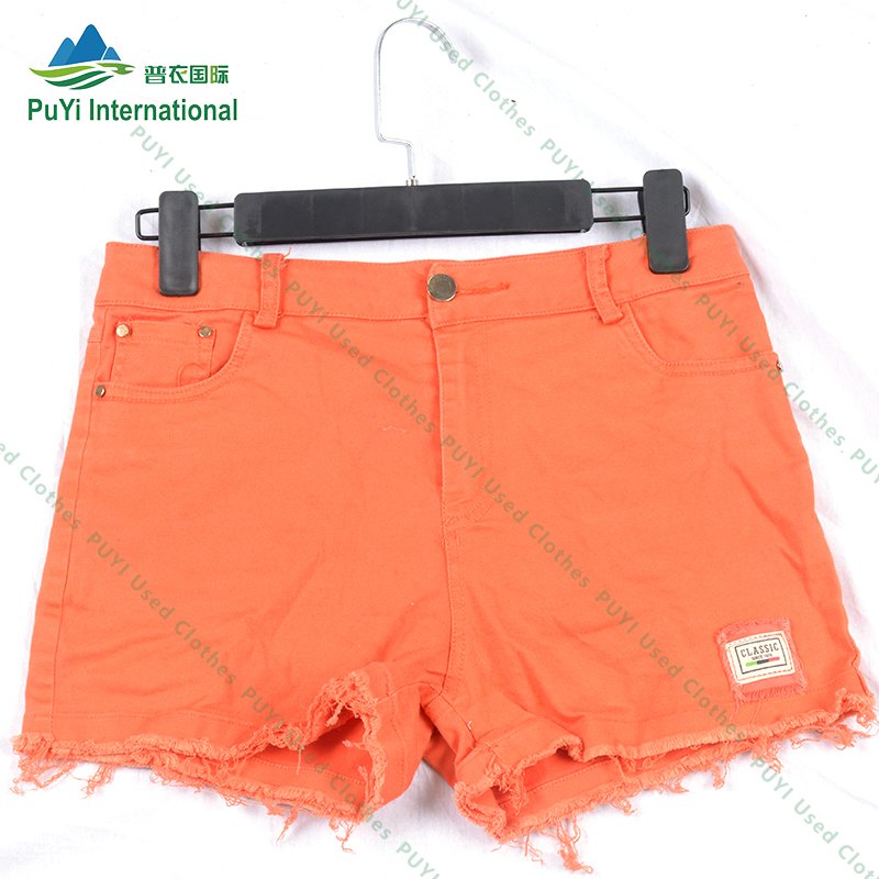 denim cotton mixed ladies short jeans pants second hand clothing women denim shorts used clothes for girls bales