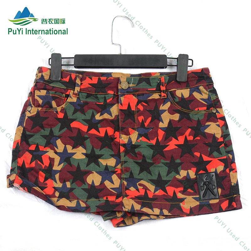 denim cotton mixed ladies short jeans pants second hand clothing women denim shorts used clothes for girls bales