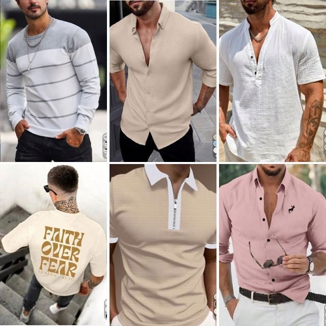 2024 Fashion Clothing High Quality Wholesale Men's Casual T-shirt Pants Shirts POLO Shirts Bulk Clothing Random Shipping
