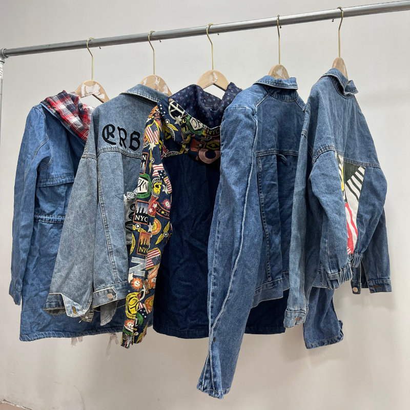 Supplier Wholesale High Quality Second Hand Women Clothes Used Winter Used Denim Jacket Bale Used Denim Jackets