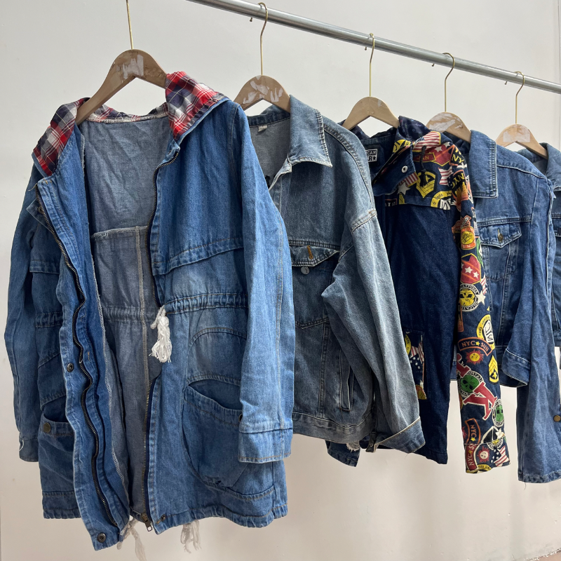 Supplier Wholesale High Quality Second Hand Women Clothes Used Winter Used Denim Jacket Bale Used Denim Jackets