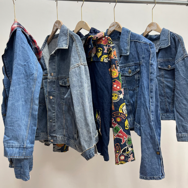 Supplier Wholesale High Quality Second Hand Women Clothes Used Winter Used Denim Jacket Bale Used Denim Jackets