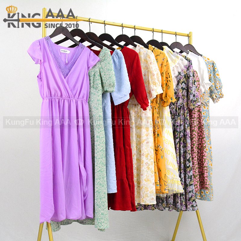 KINGAAA second hand fashion dresses cotton us used clothes usa used clothing bale second hand dresses for women
