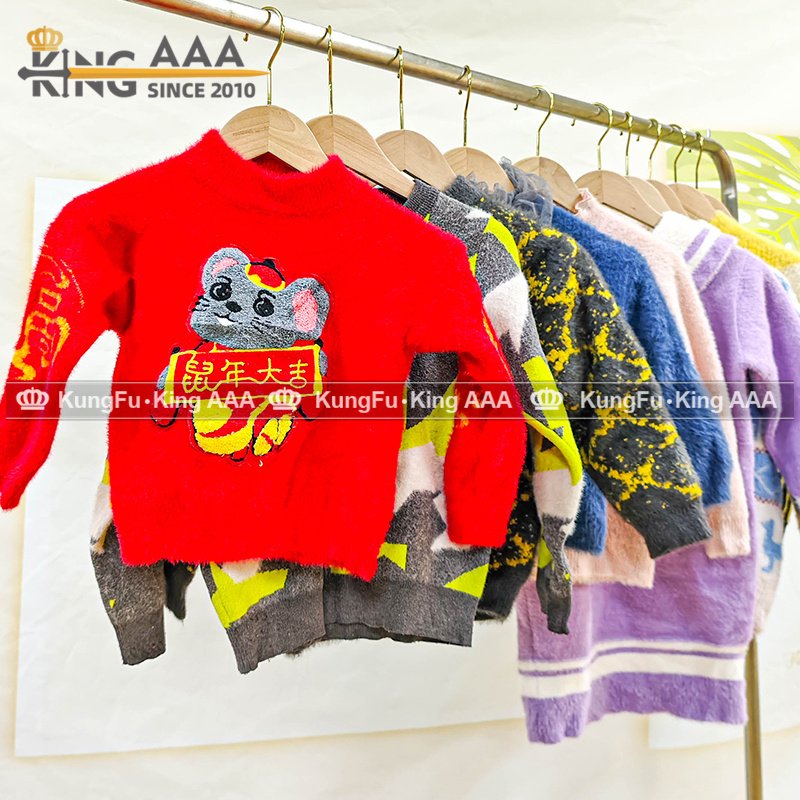 KINGAAA used wool sweaters baby clothes bales second hand clothing children used clothes bales for kids